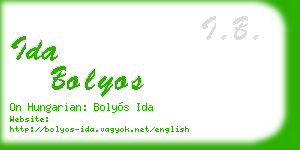 ida bolyos business card