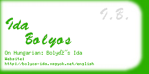 ida bolyos business card